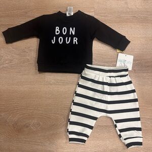 Indigo Kids Black and White Striped Joggers
